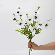 Real Touch Artificial Poppy Spray Stem, Red, 12 Inch, Silk Flower