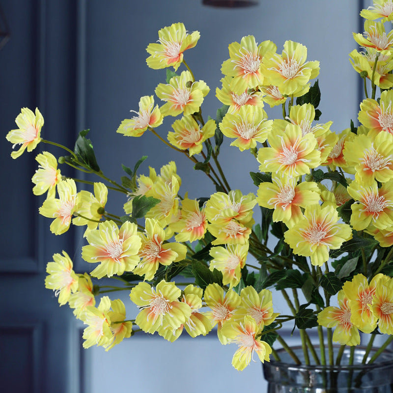 5 Pcs Artificial Primrose Stems Branch Spray February Birth Flower Silk Flowers