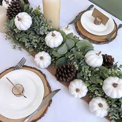 12 Inch Artificial Pumpkins 12 Pcs Halloween Decor Vegetables Centerpiece Mantel Crafts