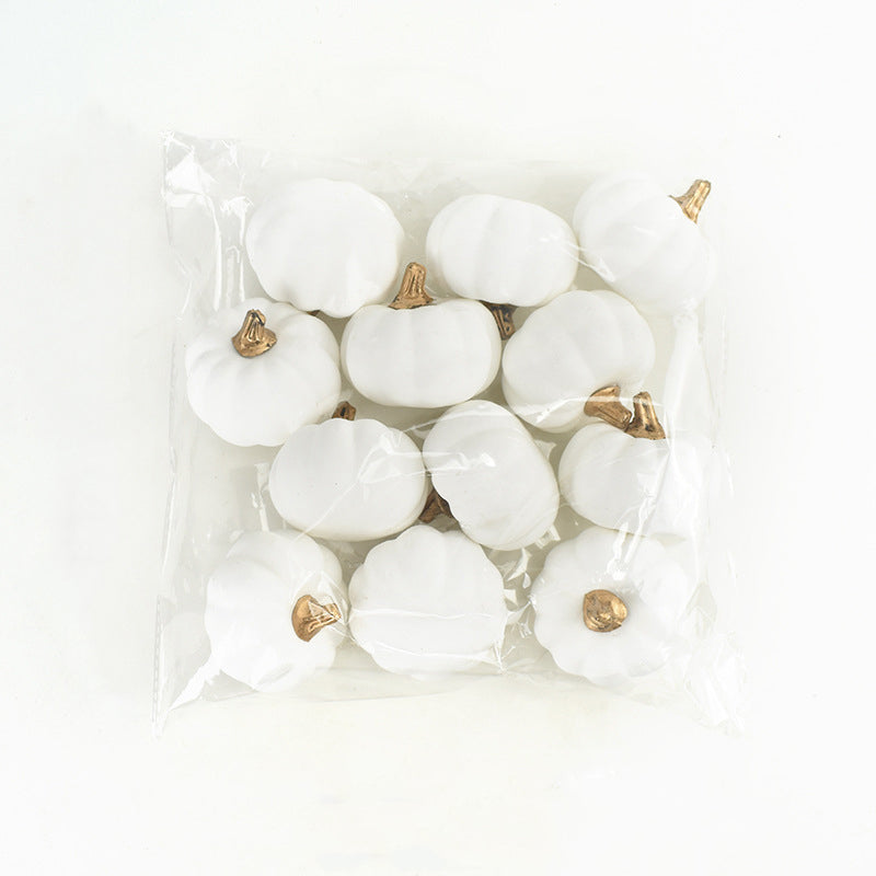 12 Inch Artificial Pumpkins 12 Pcs Halloween Decor Vegetables Centerpiece Mantel Crafts
