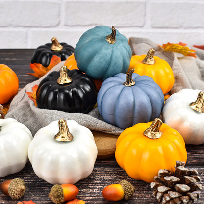 12 Inch Artificial Pumpkins 12 Pcs Halloween Decor Vegetables Centerpiece Mantel Crafts