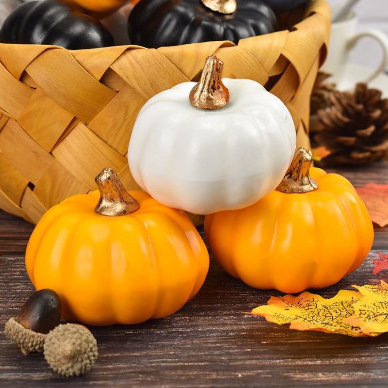 12 Inch Artificial Pumpkins 12 Pcs Halloween Decor Vegetables Centerpiece Mantel Crafts