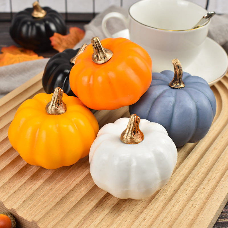 12 Inch Artificial Pumpkins 12 Pcs Halloween Decor Vegetables Centerpiece Mantel Crafts