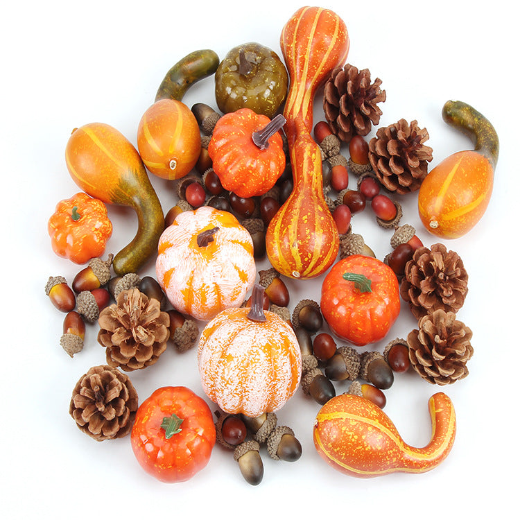 166 Pcs Artificial Fall Pumpkins Decor Set for Thanksgiving Table Centerpieces Vase Fillers