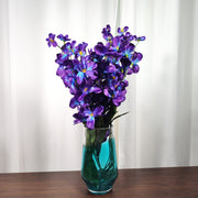 27 Inch Artificial Orchid Flowers Purple Blue Violet Bulk 10 Pcs Silk Stems