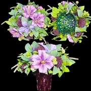 Mixed Purple Lily and Mum Artificial Flower Balls, 6 Pcs Bulk Wedding Centerpiece Decorations
