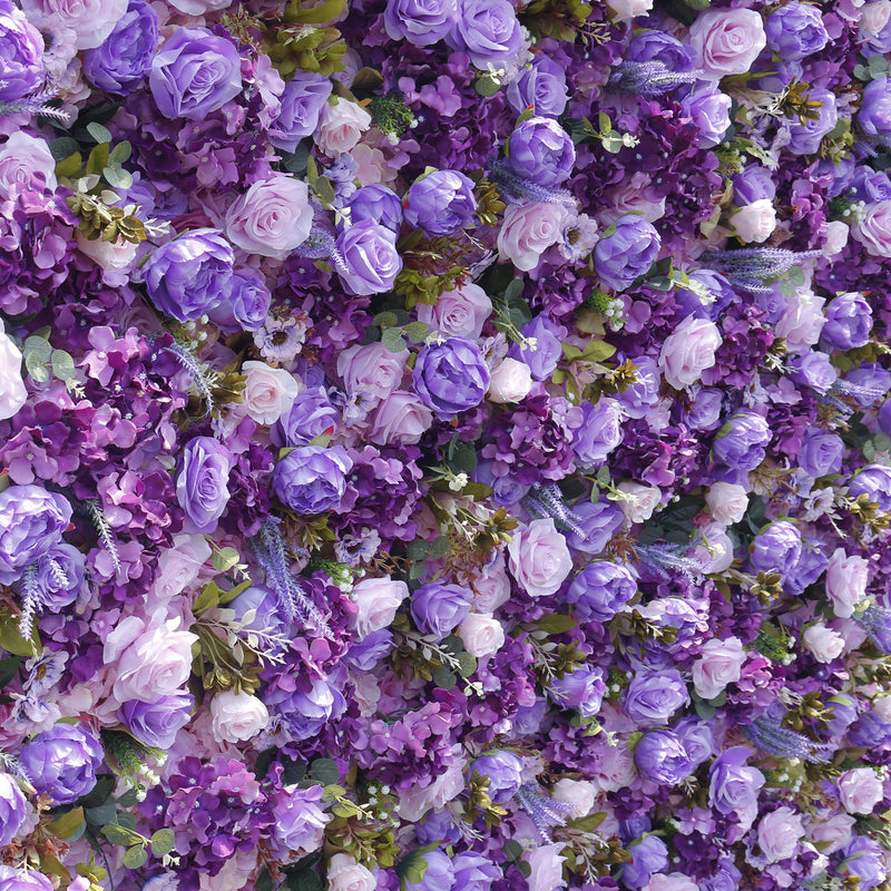 5D Purple Artificial Rose Flowers Bulk for Wall Arrangement, Event Decoration Panels