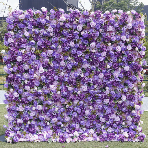 5D Purple Artificial Rose Flowers Bulk for Wall Arrangement, Event Decoration Panels