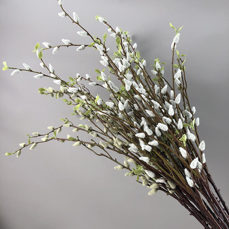 21 Inch Artificial Pussy Willow Branches 10 Pcs Spring Decorative Silk Stems