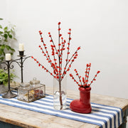Artificial Red Pussy Willow Branches 10 Pcs 24 Inch Bulk Floral Stems for Wedding Home Decor