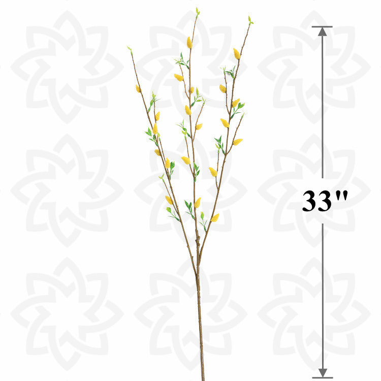 3 Pcs 33 Inch Artificial Pussy Willow Branches Stems Bulk Wholesale