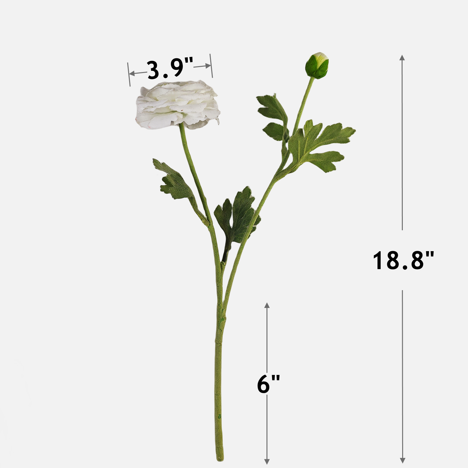 Bulk Real Touch Ranunculus Artificial Flowers Stem 18.8 Inch Wholesale