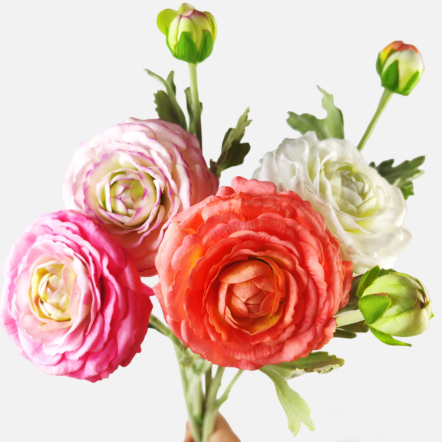 Bulk Real Touch Ranunculus Artificial Flowers Stem 18.8 Inch Wholesale