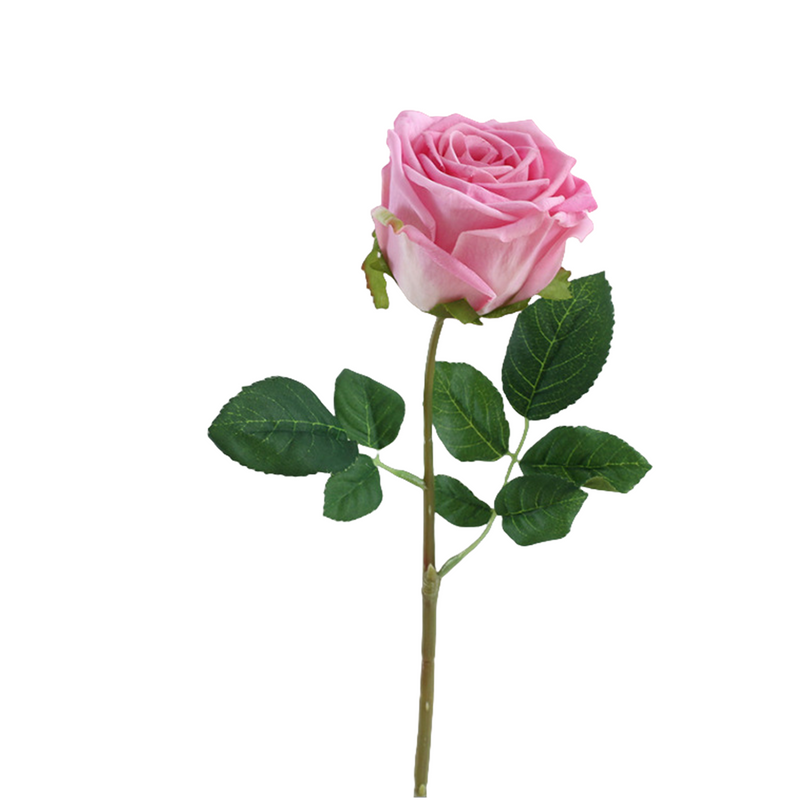 17 Inch Artificial Realistic Pink and White Roses Bouquet, Real Touch Silk Flowers, Bulk Wholesale, 17" Stems