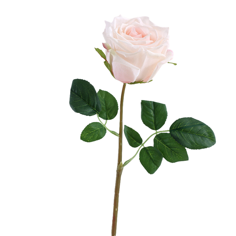 17 Inch Artificial Realistic Pink and White Roses Bouquet, Real Touch Silk Flowers, Bulk Wholesale, 17" Stems