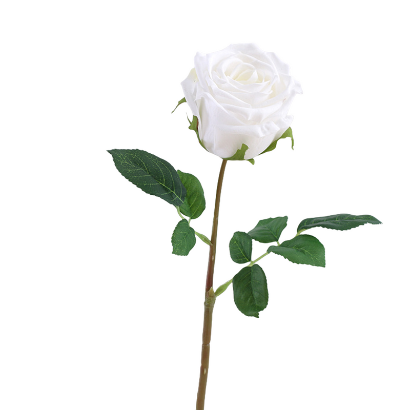 17 Inch Artificial Realistic Pink and White Roses Bouquet, Real Touch Silk Flowers, Bulk Wholesale, 17" Stems