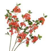 Artificial Orange Berry Pyracantha Cotoneaster Stem 35 Inch Christmas Holiday Decoration