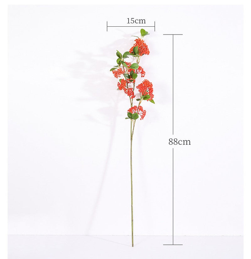 Artificial Orange Berry Pyracantha Cotoneaster Stem 35 Inch Christmas Holiday Decoration
