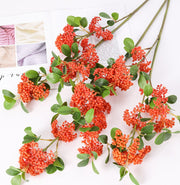 Artificial Orange Berry Pyracantha Cotoneaster Stem 35 Inch Christmas Holiday Decoration