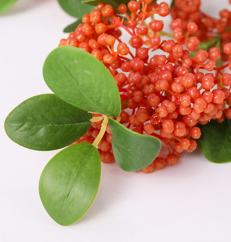 Artificial Orange Berry Pyracantha Cotoneaster Stem 35 Inch Christmas Holiday Decoration