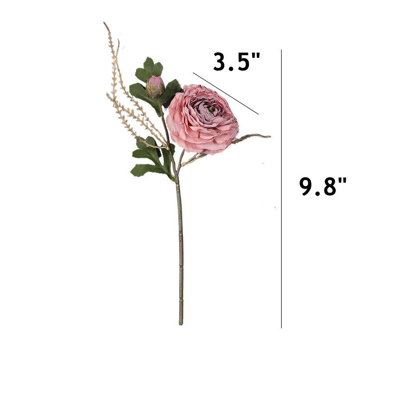 5 Pcs 9.8 Inch Artificial Retro Rose Stems with Burnt Edge for Bouquet Arrangement