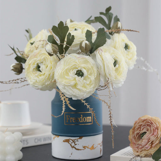 5 Pcs 9.8 Inch Artificial Retro Rose Stems with Burnt Edge for Bouquet Arrangement