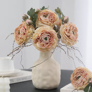 5 Pcs 9.8 Inch Artificial Retro Rose Stems with Burnt Edge for Bouquet Arrangement