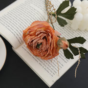 5 Pcs 9.8 Inch Artificial Retro Rose Stems with Burnt Edge for Bouquet Arrangement