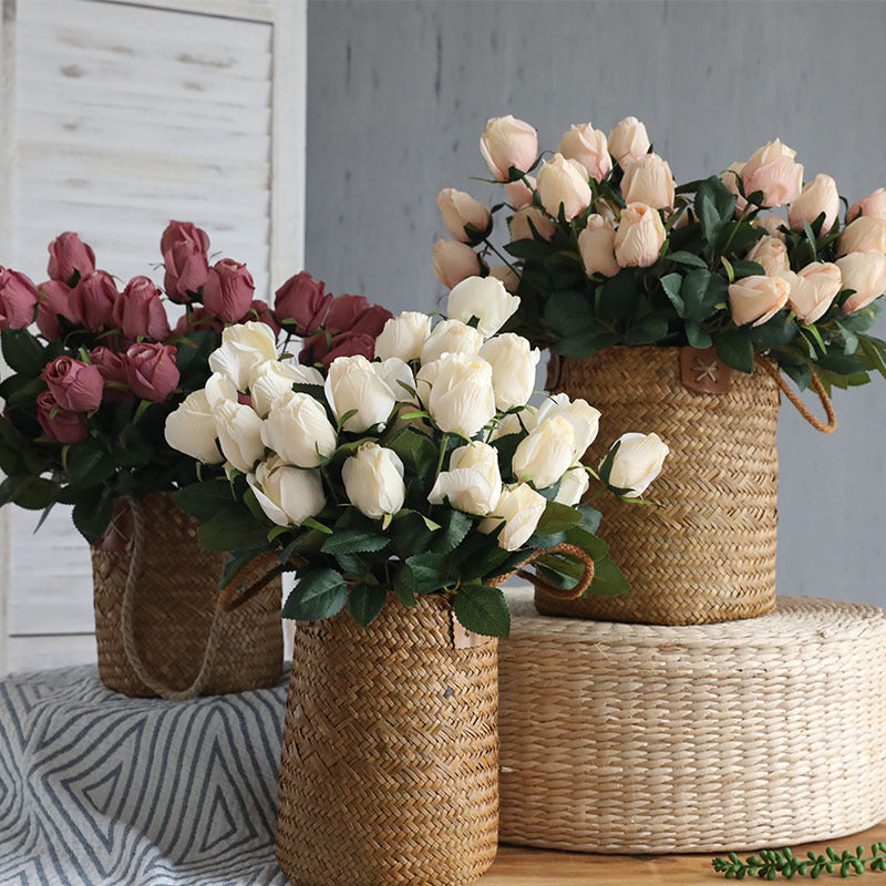 18 Inch Artificial Silk Rose Buds Bulk Quantity