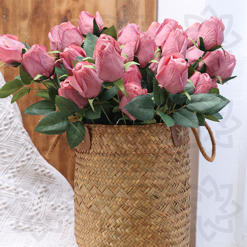 18 Inch Artificial Silk Rose Buds Bulk Quantity