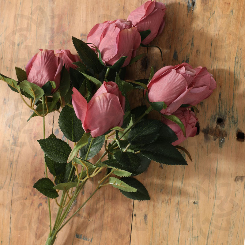 18 Inch Artificial Silk Rose Buds Bulk Quantity