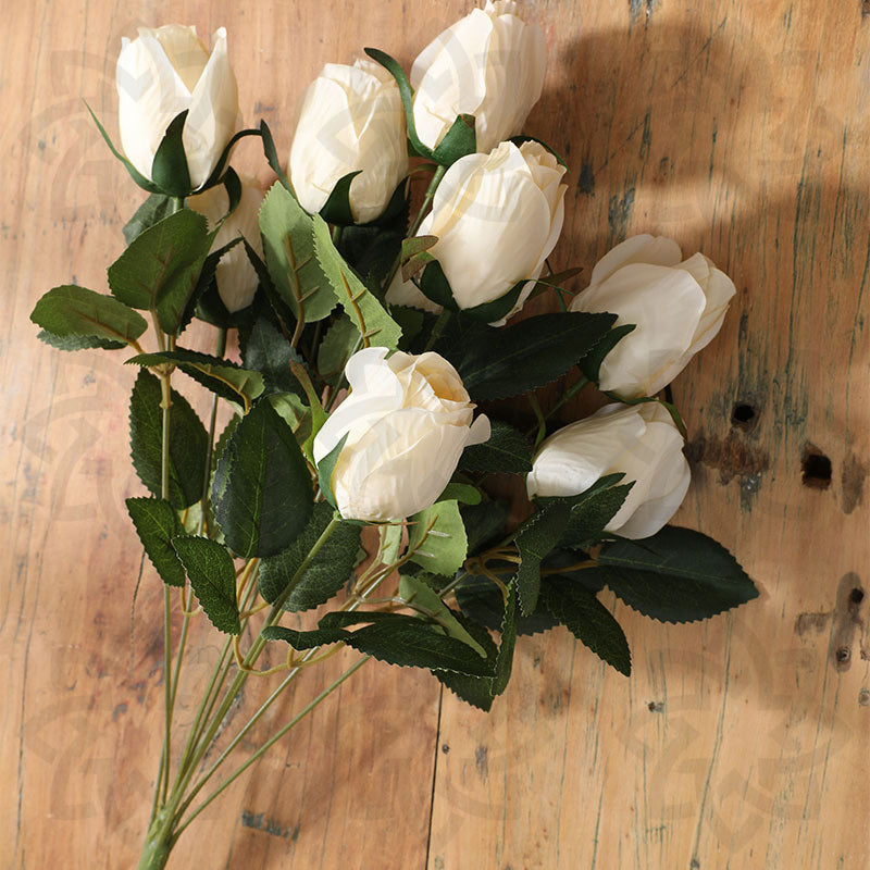18 Inch Artificial Silk Rose Buds Bulk Quantity