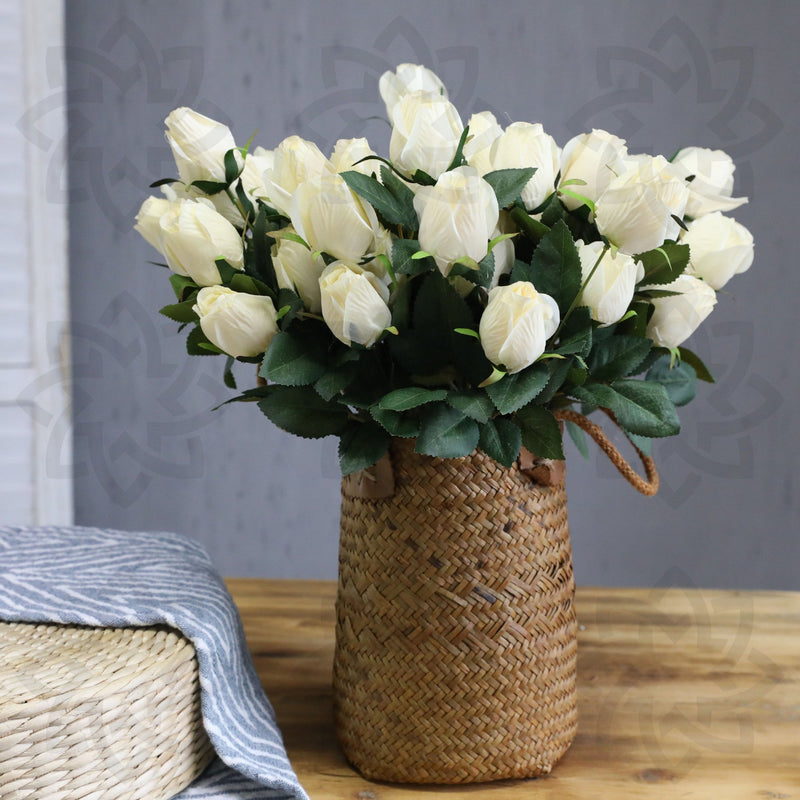 18 Inch Artificial Silk Rose Buds Bulk Quantity