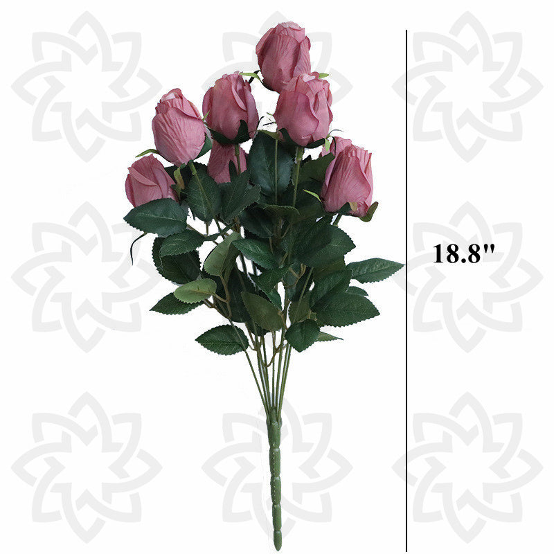 18 Inch Artificial Silk Rose Buds Bulk Quantity
