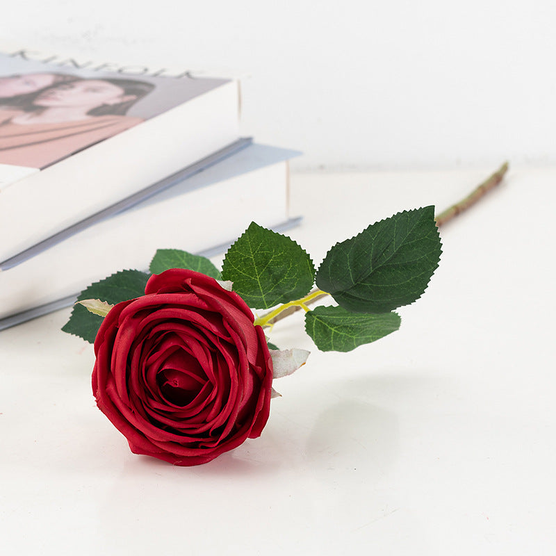 19 Inch Artificial Rose Stems 10 Pcs Bulk Silk Flowers American Beauty Red