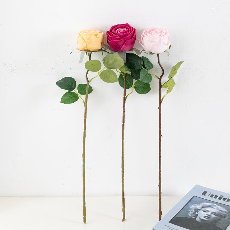 19 Inch Artificial Rose Stems 10 Pcs Bulk Silk Flowers American Beauty Red
