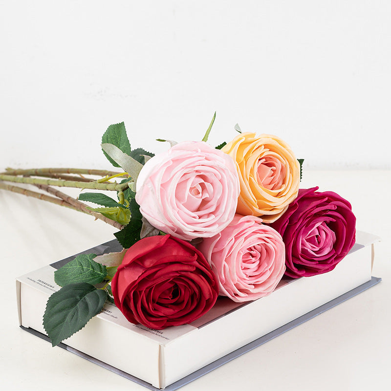 19 Inch Artificial Rose Stems 10 Pcs Bulk Silk Flowers American Beauty Red