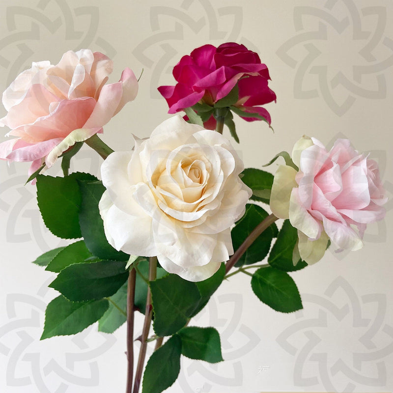 18.8 Inch Artificial Silk Rose Flowers Stem, Real Touch, Bulk Wholesale Arrangement