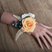 Artificial Rose Wrist Corsage 10 Pcs Silk Flowers for Wedding Bride Party Bulk