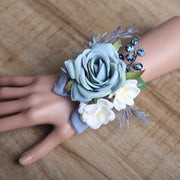 Artificial Rose Wrist Corsage 10 Pcs Silk Flowers for Wedding Bride Party Bulk