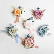 Artificial Rose Wrist Corsage 10 Pcs Silk Flowers for Wedding Bride Party Bulk