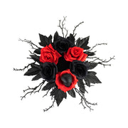 10 Pcs Artificial Rose Flower Candle Rings for Halloween Centerpiece Wreaths Floral Decor