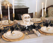 5.7ft Black Artificial Halloween Garland with Roses and Berries – Bulk Quantity