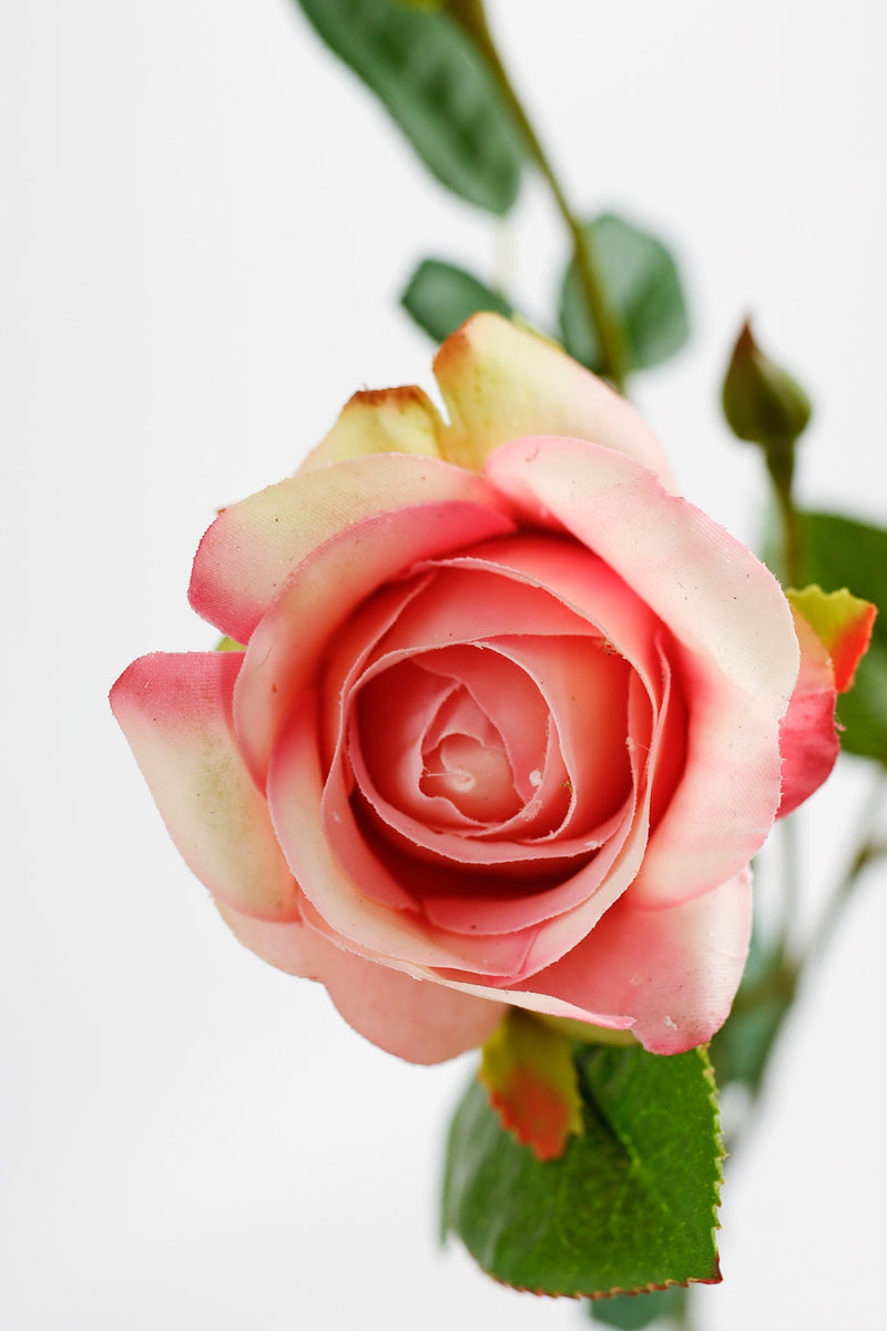 Rose Spray Artificial Silk Flowers 12 Inch 6 Stems Red Silk Roses