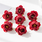 7 Pcs Artificial Tiny Rose Heads 2 Inch for Crafts Bulk Wholesale