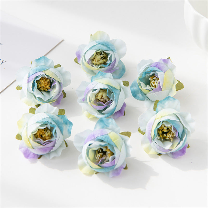 7 Pcs Artificial Tiny Rose Heads 2 Inch for Crafts Bulk Wholesale