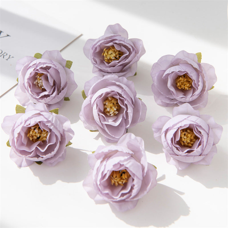 7 Pcs Artificial Tiny Rose Heads 2 Inch for Crafts Bulk Wholesale