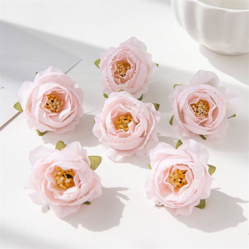7 Pcs Artificial Tiny Rose Heads 2 Inch for Crafts Bulk Wholesale