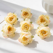 7 Pcs Artificial Tiny Rose Heads 2 Inch for Crafts Bulk Wholesale