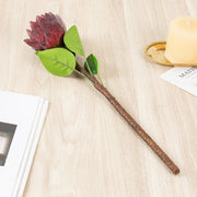 Artificial Shakyamuni Flower with Leaves Stem 18 Inch 10 Pcs Bulk Wholesale
